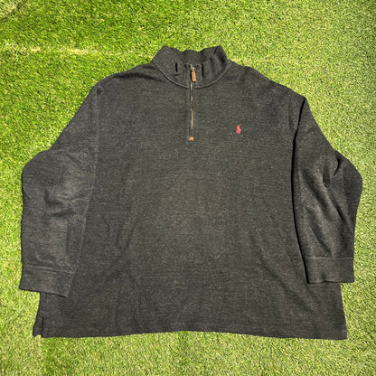 Polo quarter zip black Size 3XB USED v13544