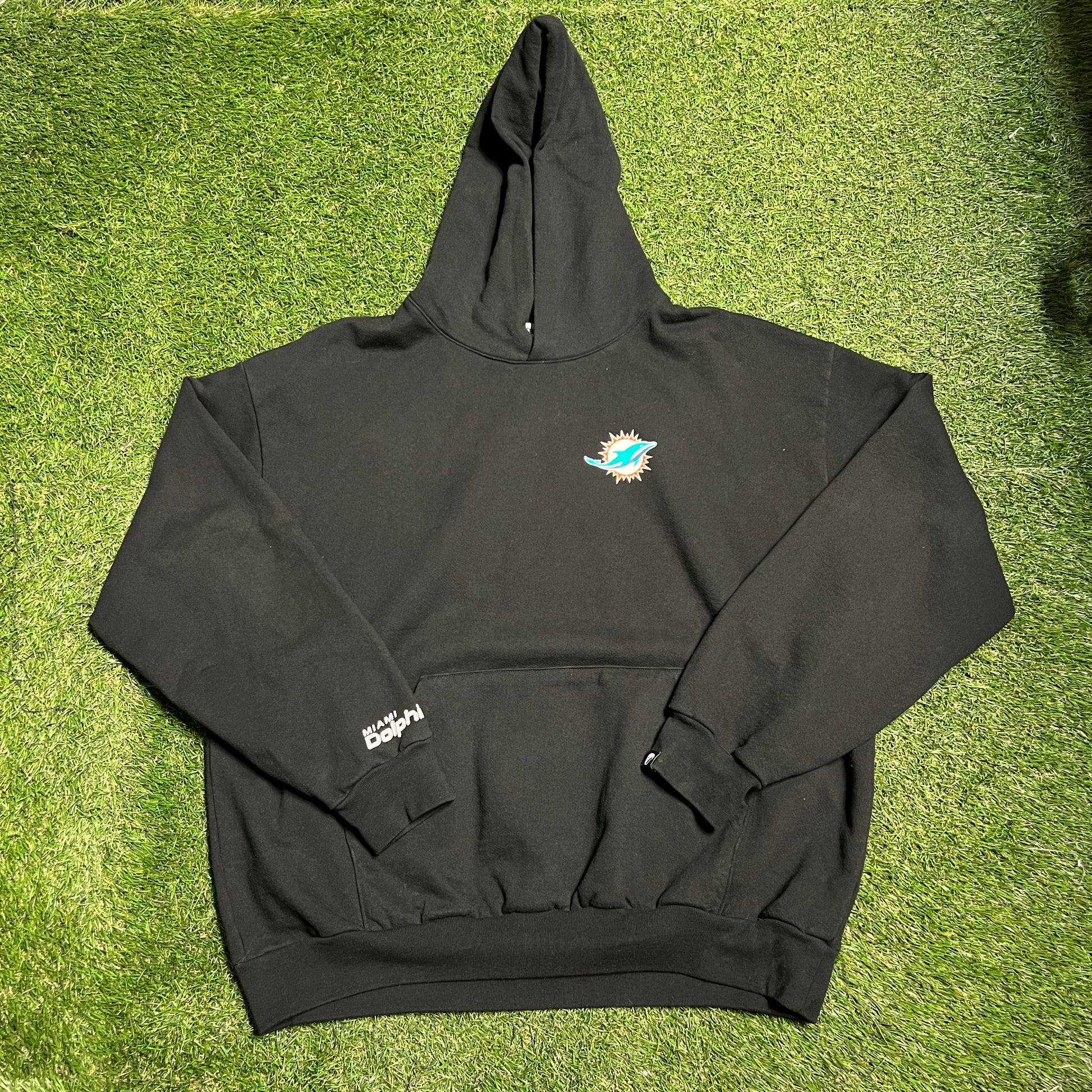 Warren Lotas NFL Dolphins Black Hoodie Size XXL USED x10626