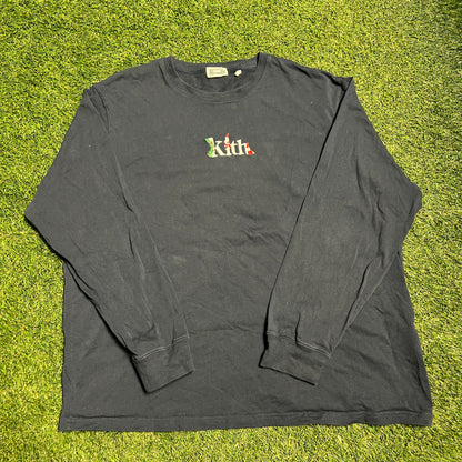 Kith christmas longsleeve navy Size XXL USED x10620