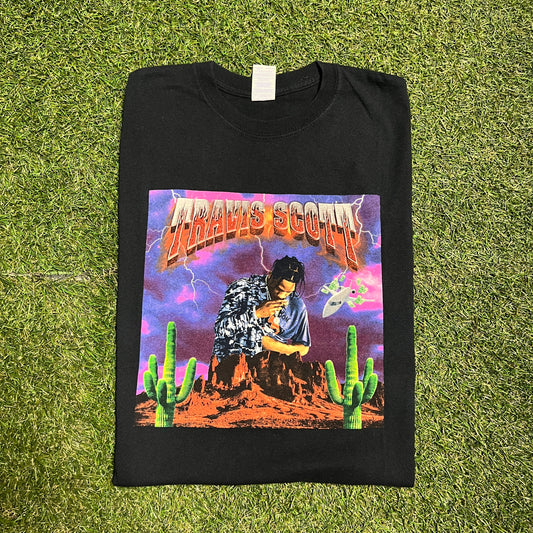 Travis Scott Rodeo Tour Black Tee Medium USED x10677