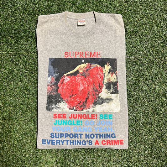 Supreme See Jungle! 2016 Tee Grey Size Medium USED x10691