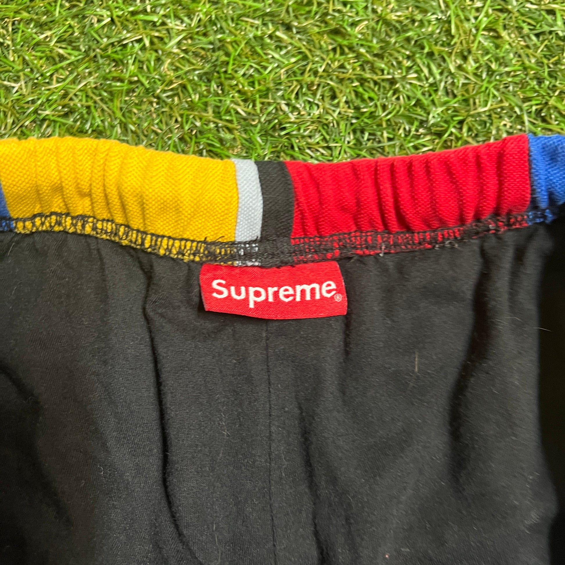 Supreme Sqaure Patch Work Shorts Size Large USED x10771