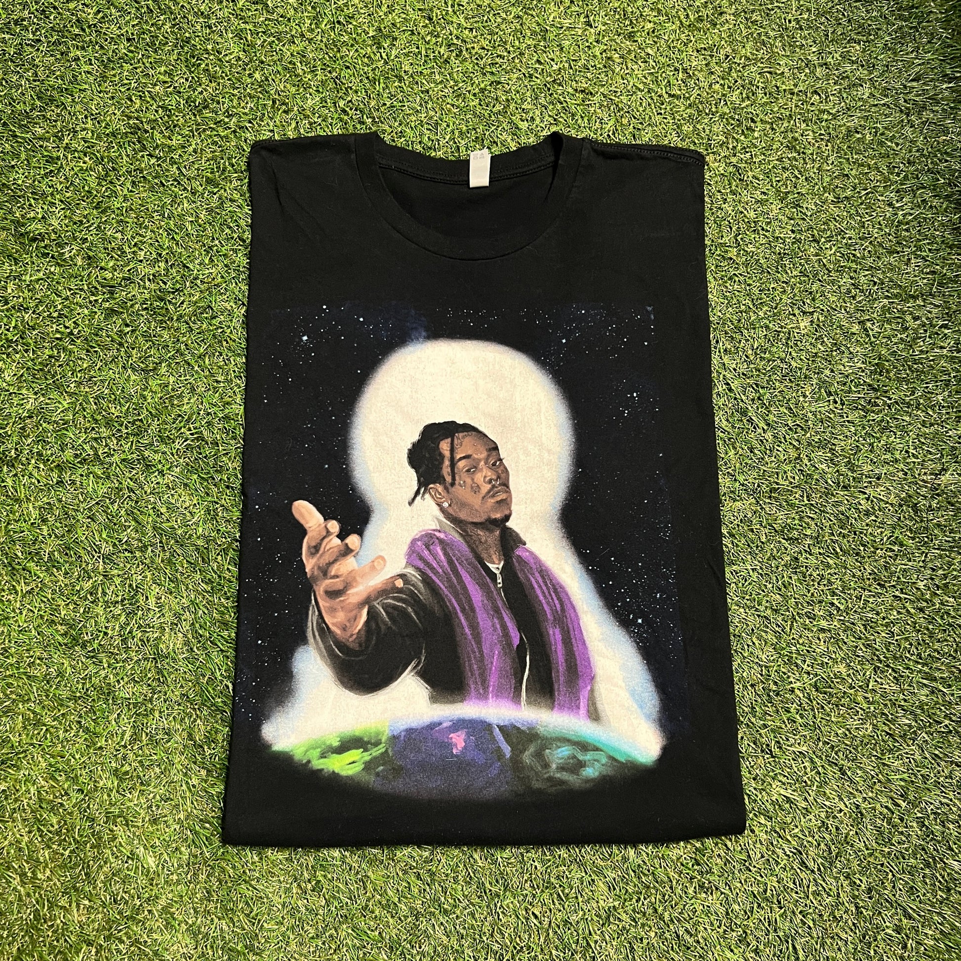 Lil Uzi Vert Eternal Atake Portrait Black Tee Size XXL USED v13669