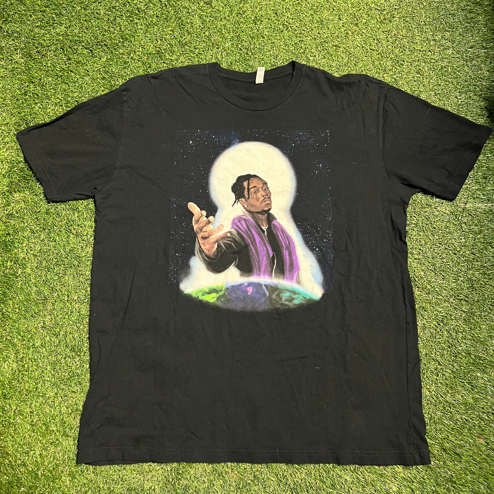 Lil Uzi Vert Eternal Atake Portrait Black Tee Size XXL USED v13669