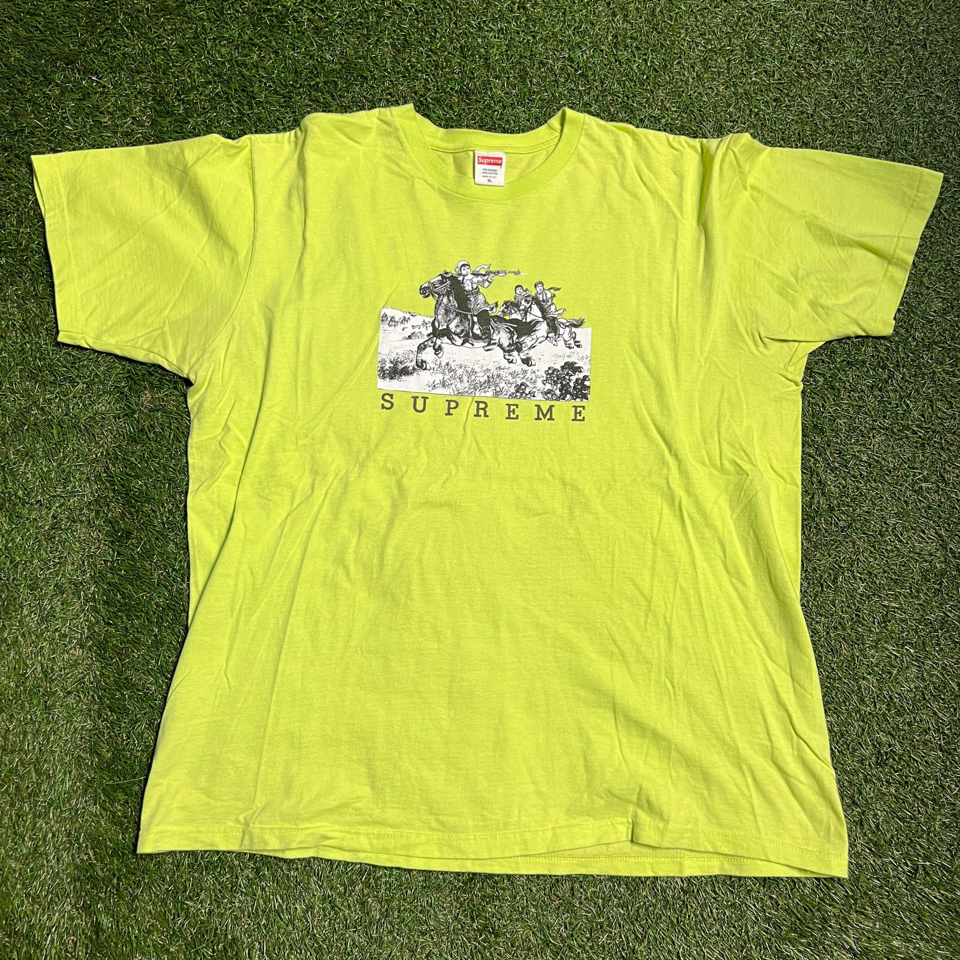 Supreme FW19 horse rider tee lime Size XL USED x10848