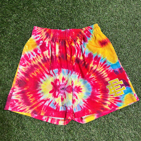 Eric Emanuel Red/Orange Tie Dye Shorts Size Large USED x10913