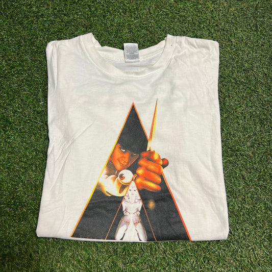 1990's Clockwork Orange Movie Promo White Tee Size XL USED v13779