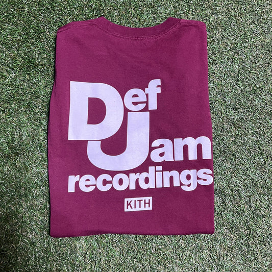 Kith Def Jam Recordings Maroon Tee Size Small USED x10982