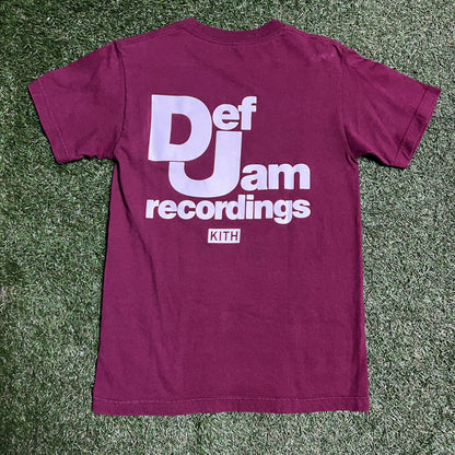 Kith Def Jam Recordings Maroon Tee Size Small USED x10982