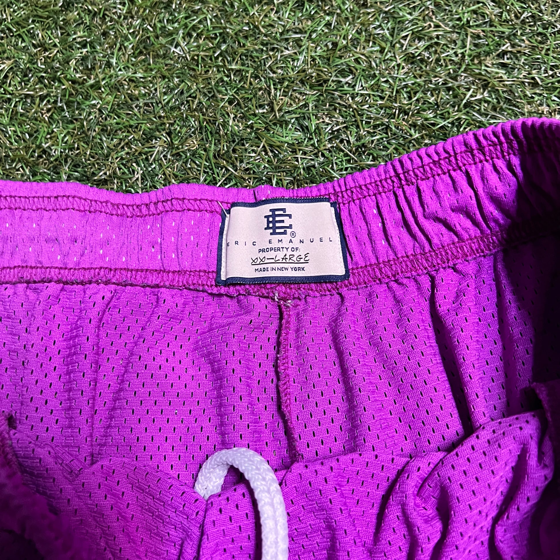 Eric Emanuel Green Logo Purple Shorts Size XXL USED x10993