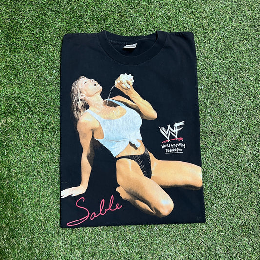 1998 WWF Sable tee black murina tag Size Large USED v13850