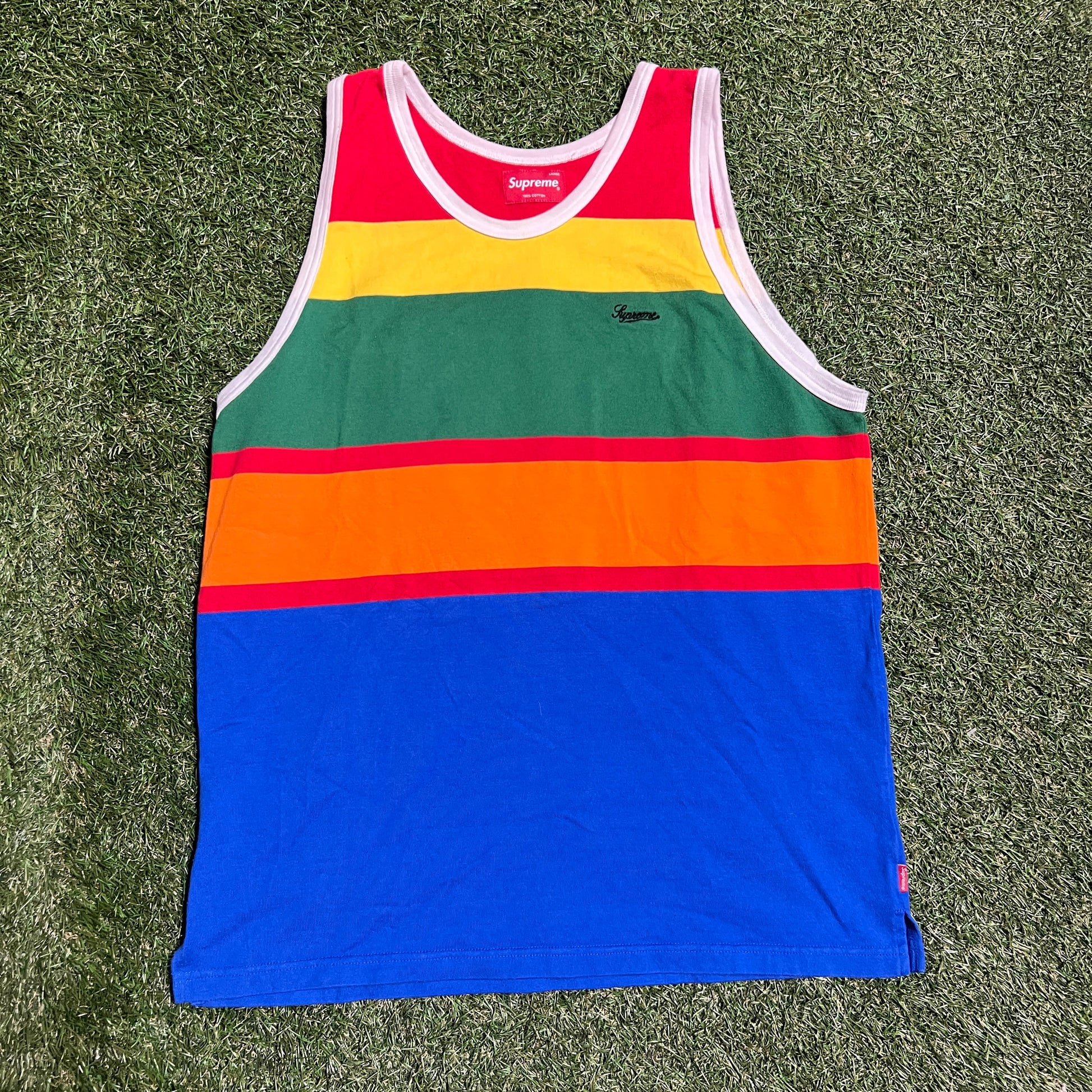 Supreme Multi Color Tank Top Size Large USED x11095