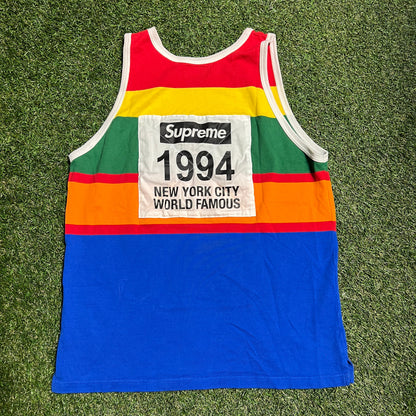Supreme Multi Color Tank Top Size Large USED x11095