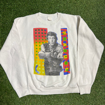 Paul McCartney World Tour 1989 Crewneck White Size Large USED v13858