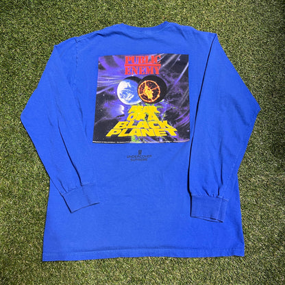 Supreme UNDERCOVER/Public Enemy Counterattack L/S Tee Royal Size Medium USED x11131