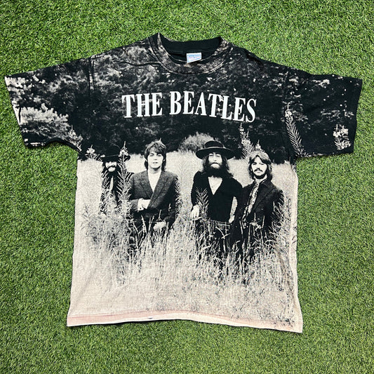 The Beatles all over print tee black Size XL all sport proweight tag USED